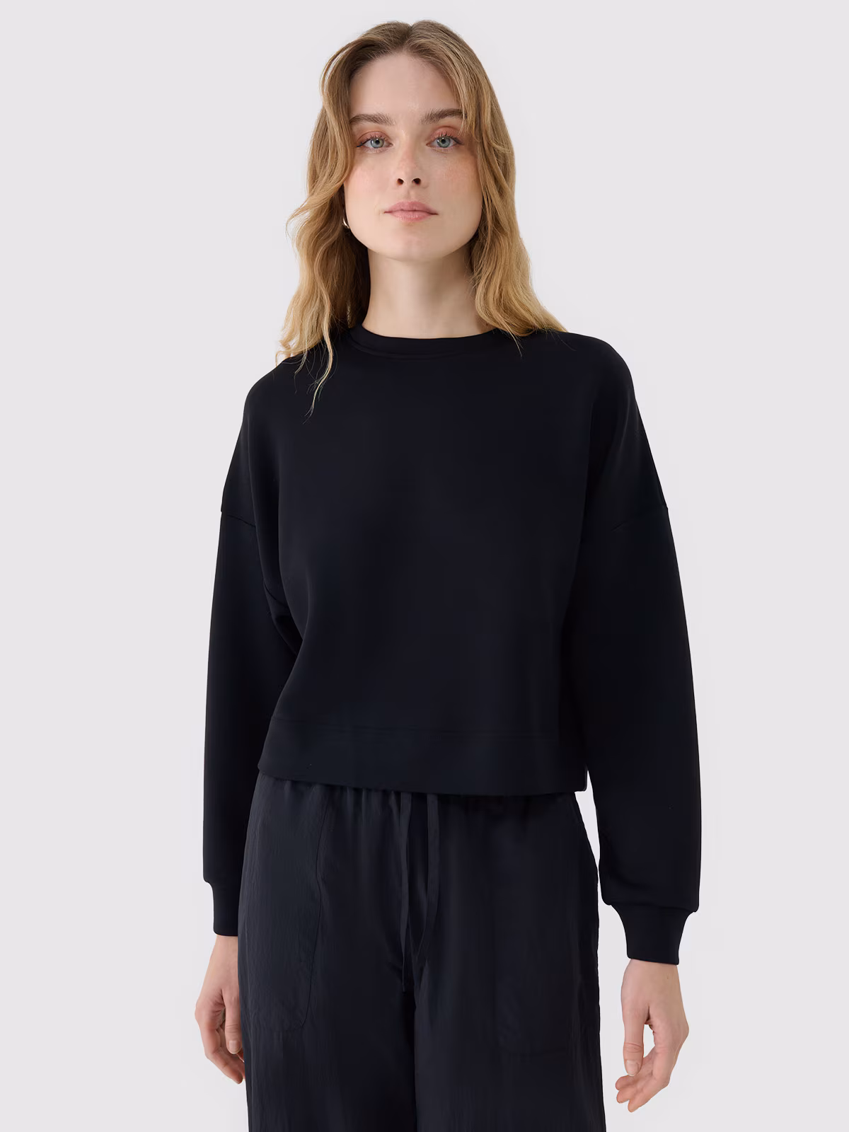 Bluza dresowa nierozpinana z modalem damska - niebieska