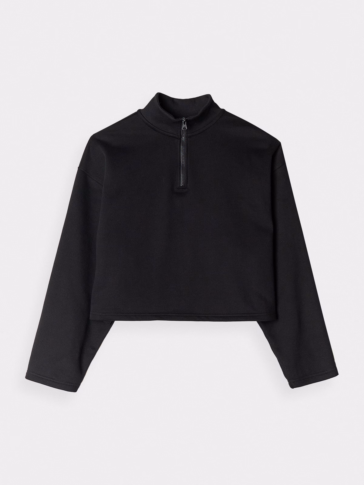 Bluza dresowa cropped nierozpinana bez kaptura damska - fioletowa