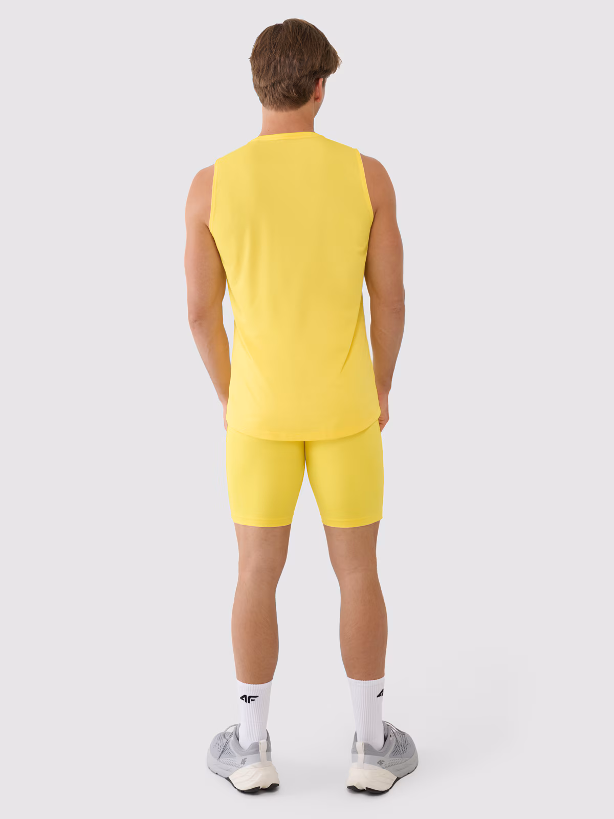 Legginsy krótkie treningowe męskie - żółte