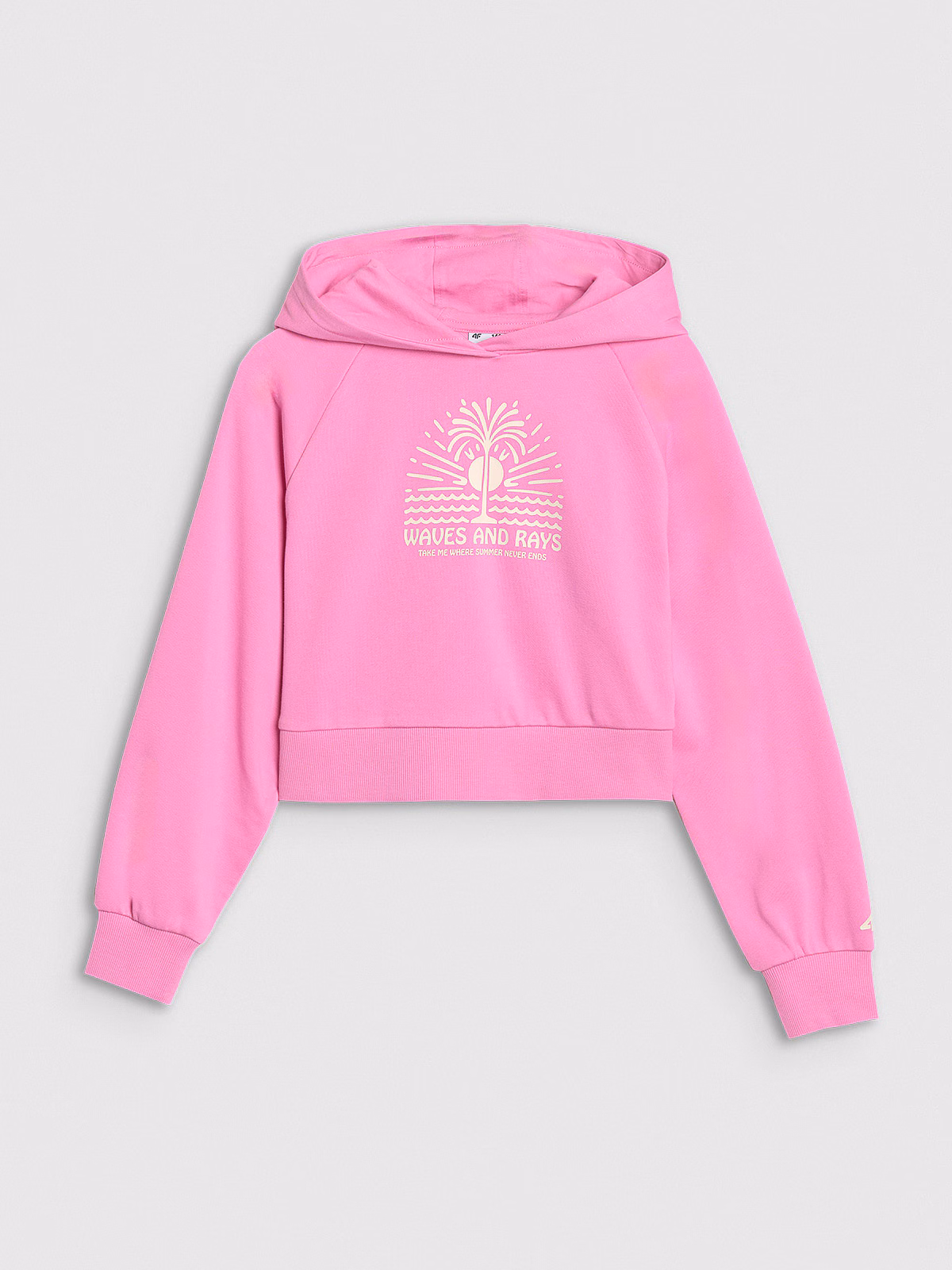 Bluza dresowa nierozpinana z kapturem dziewczęca - żółta