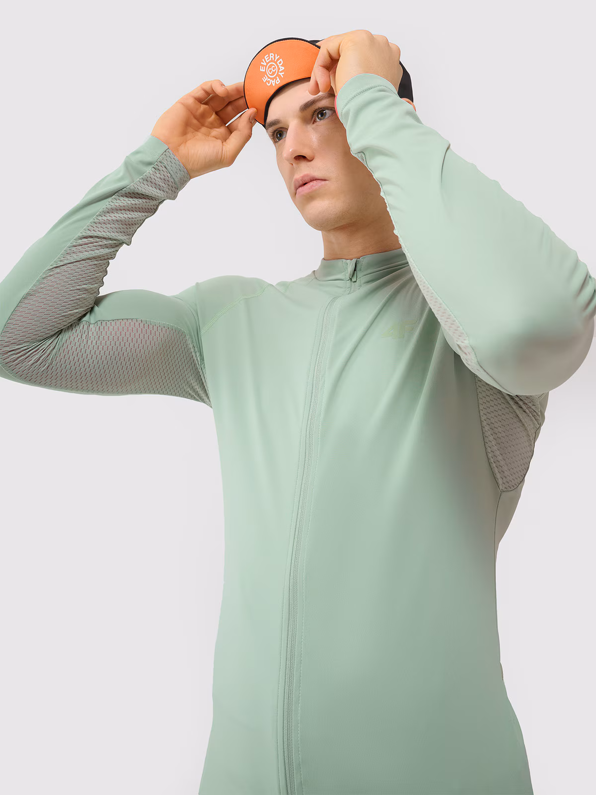 Longsleeve rowerowy szybkoschnący męski - turkusowy