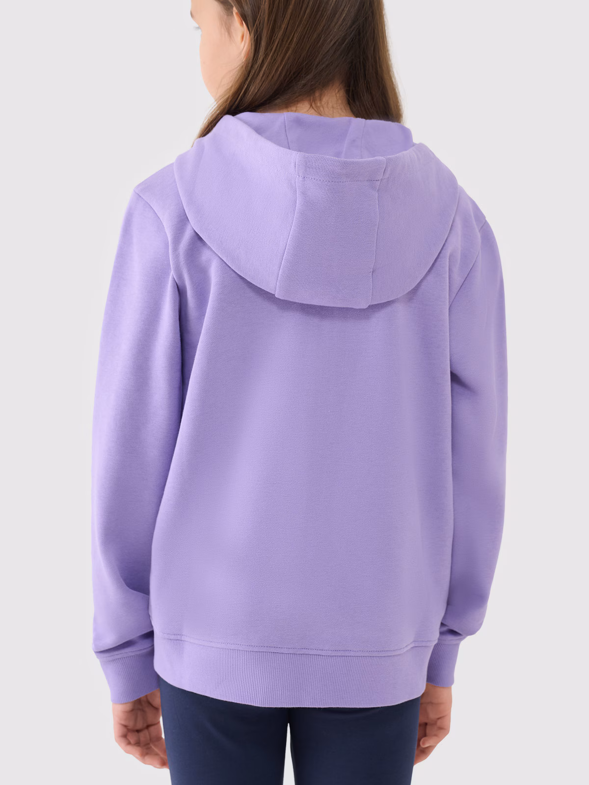Bluza dresowa rozpinana z kapturem dziewczęca - fioletowa