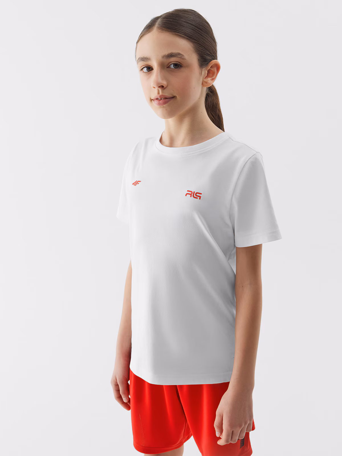 T-shirt z nadrukiem dziecięcy 4F x Robert Lewandowski - biały