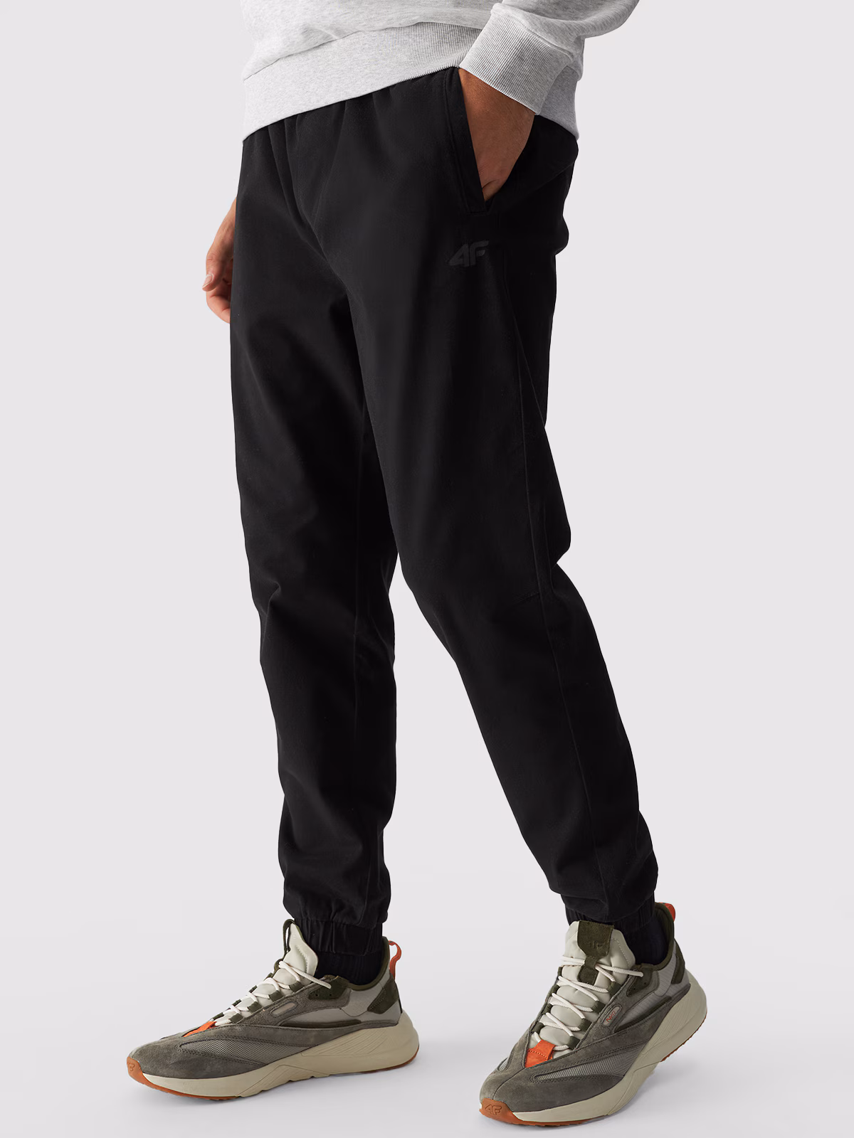 Spodnie casual joggery męskie - czarne