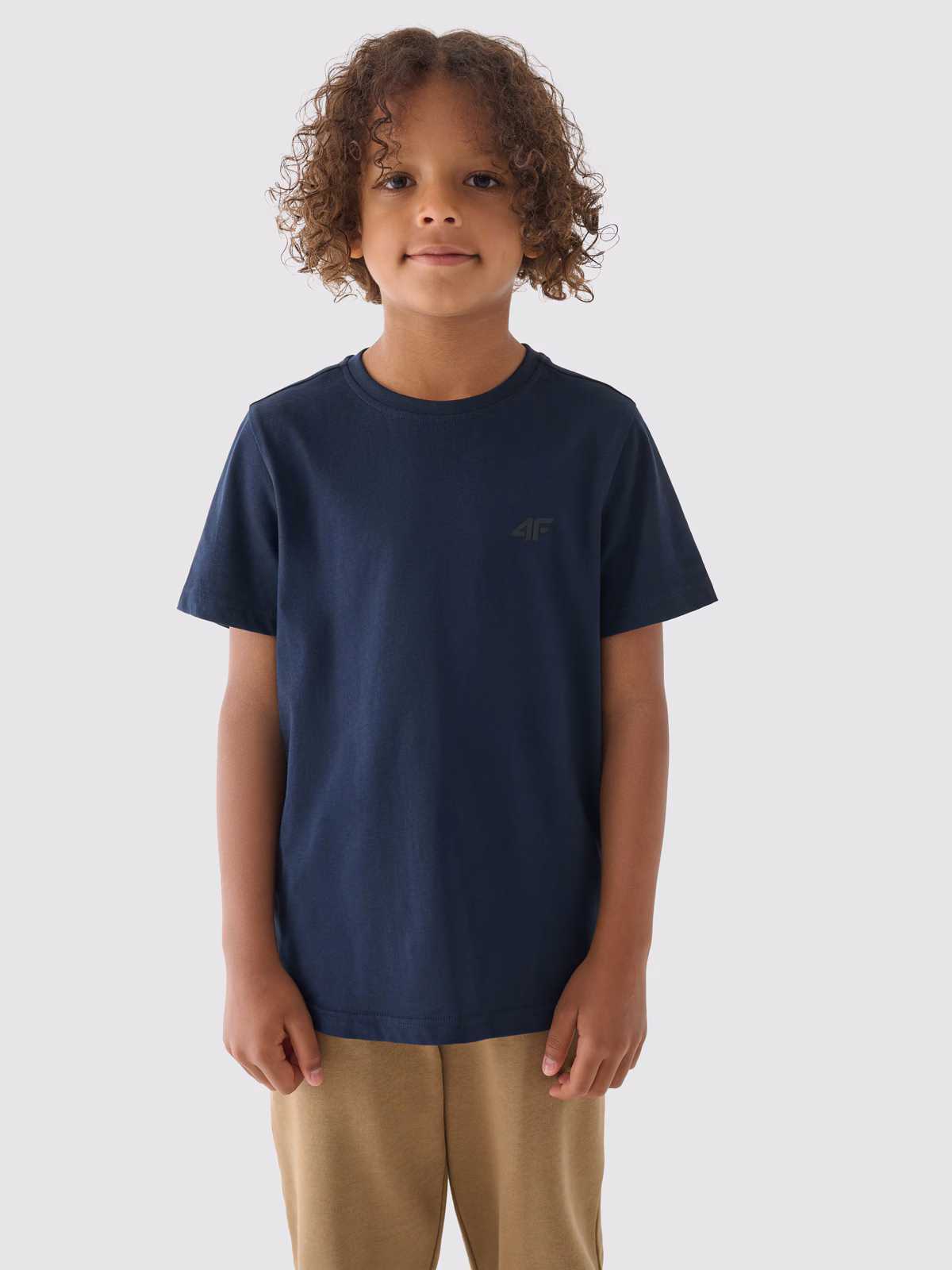 T-shirt gładki chłopięcy - granatowy