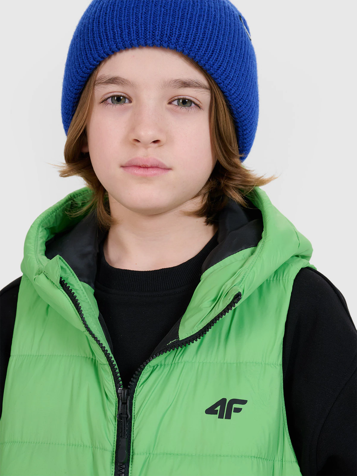 Bezrękawnik puchowy z wypełnieniem syntetycznym chłopięcy - pomarańczowy