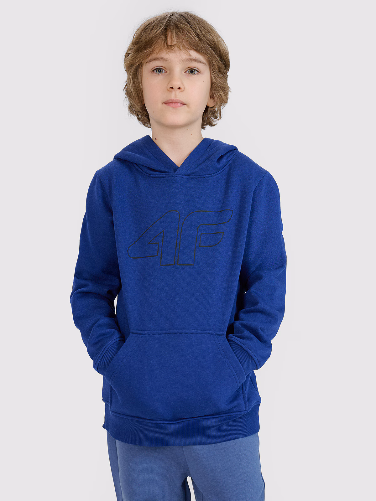 Bluza dresowa nierozpinana z kapturem chłopięca - czarna