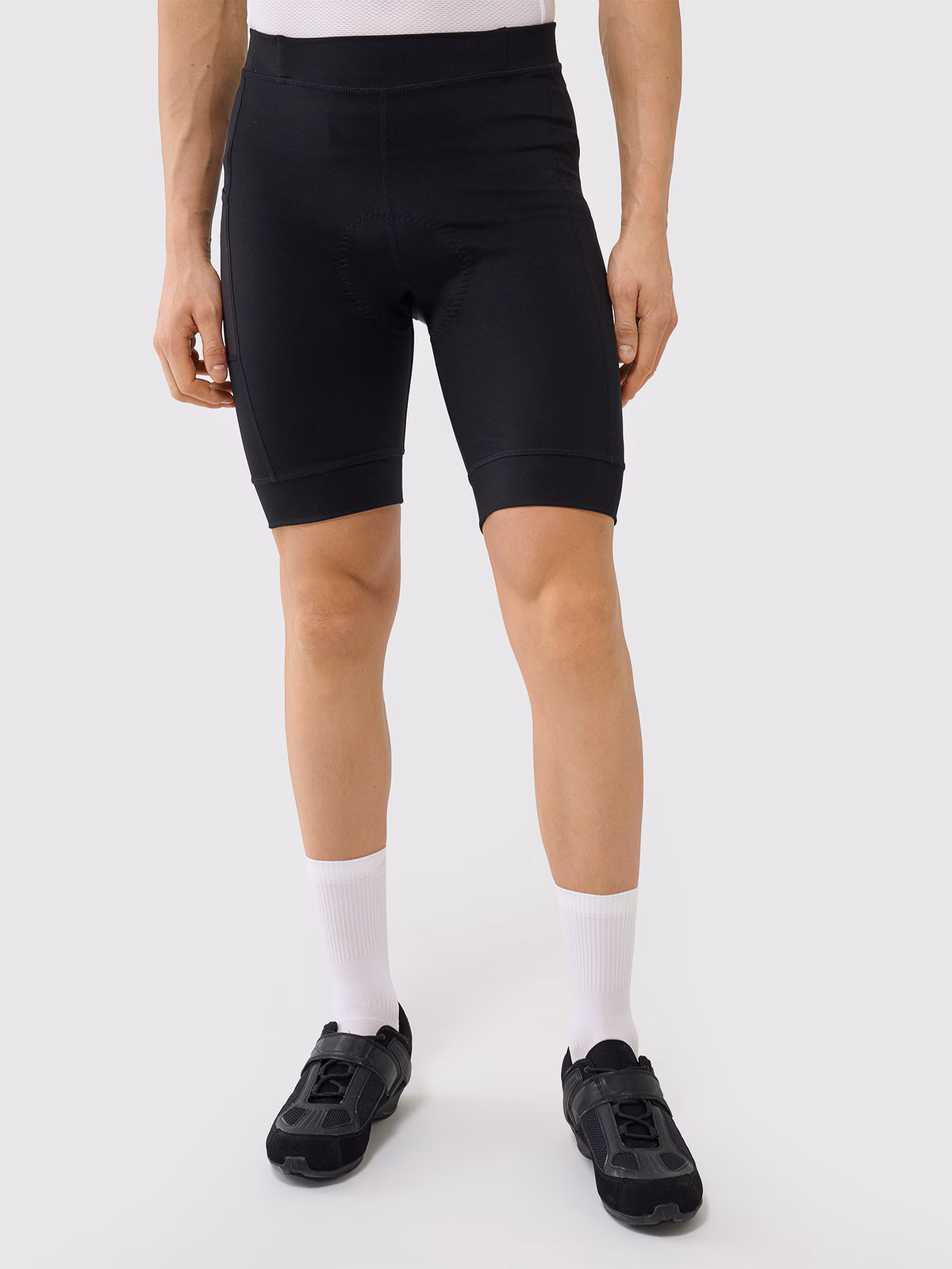 Legginsy krótkie rowerowe z żelowo-piankową wkładką męskie - czarne