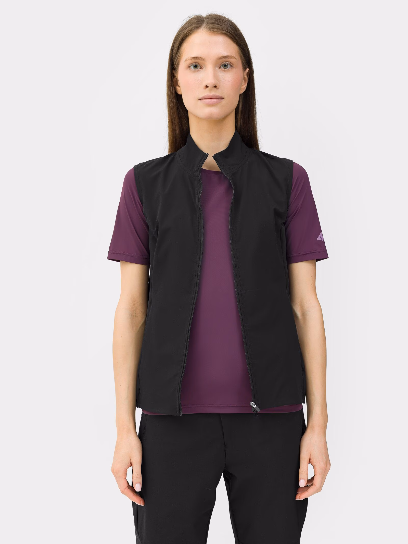 Bezrękawnik rowerowy rozpinany bez kaptura damski