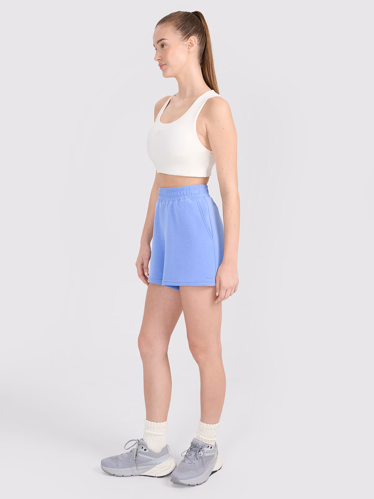 Spodenki dresowe z modalem damskie - niebieskie