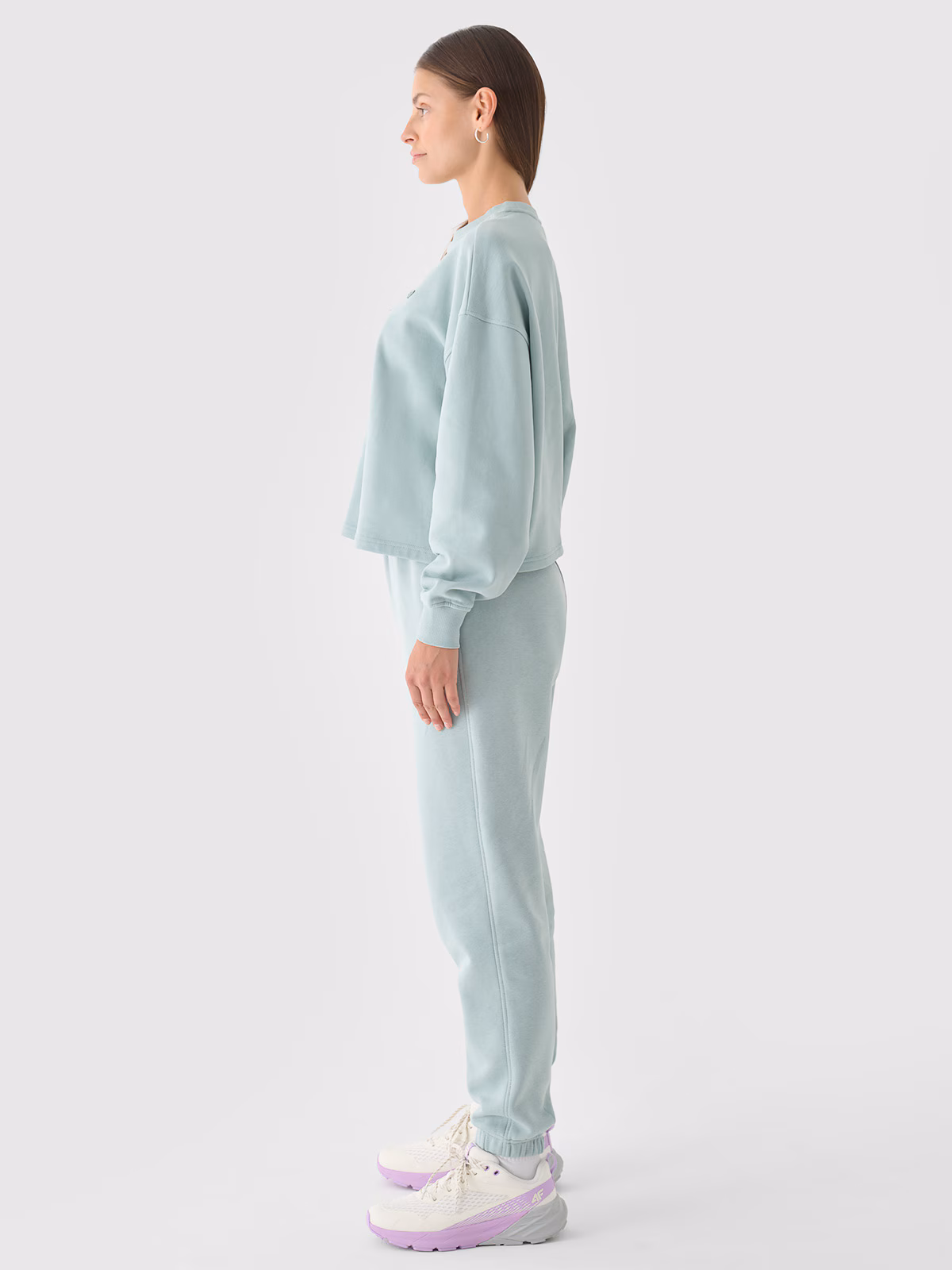 Bluza dresowa nierozpinana bez kaptura damska - różowa