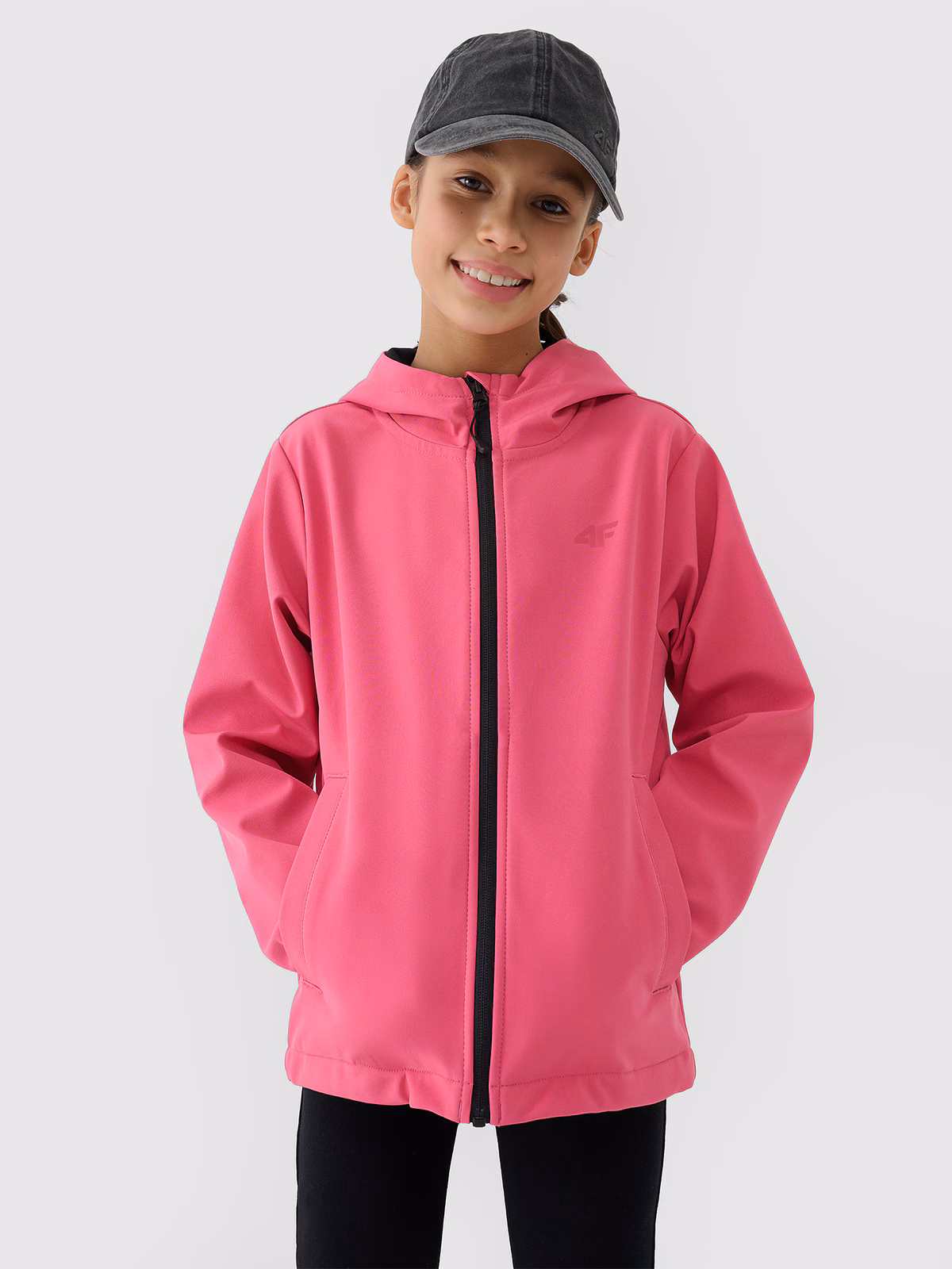 Kurtka softshell wiatroodporna membrana 5000 dziewczęca - różowa