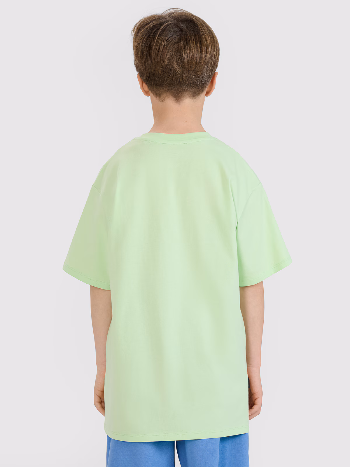 T-shirt oversize z nadrukiem chłopięcy - żółty