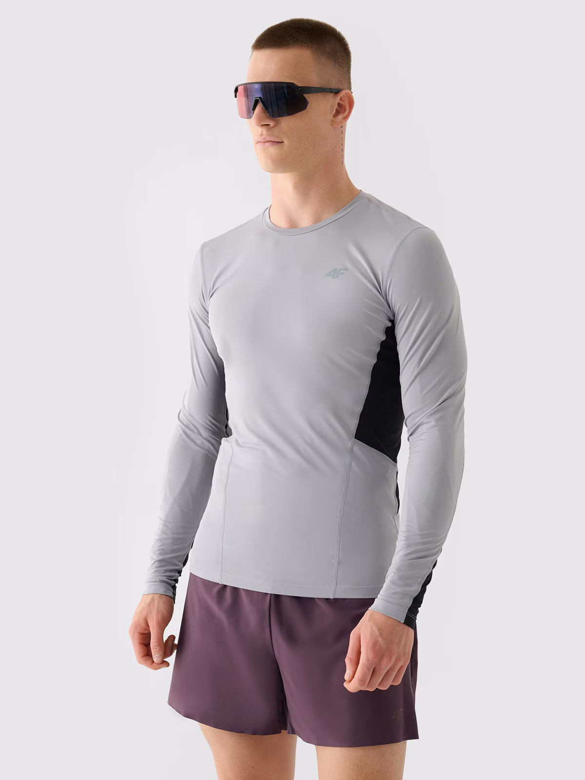 Longsleeve do biegania szybkoschnący męski - szary