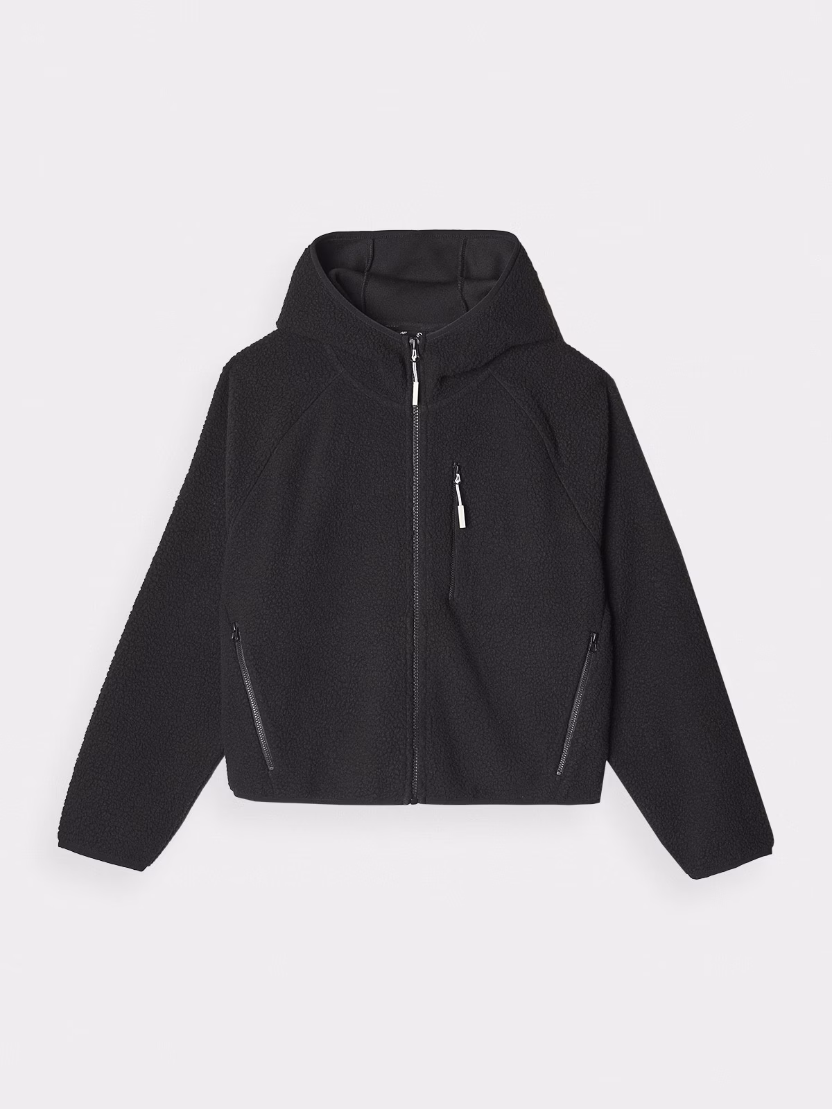 Polar sherpa z kapturem damski - czarny