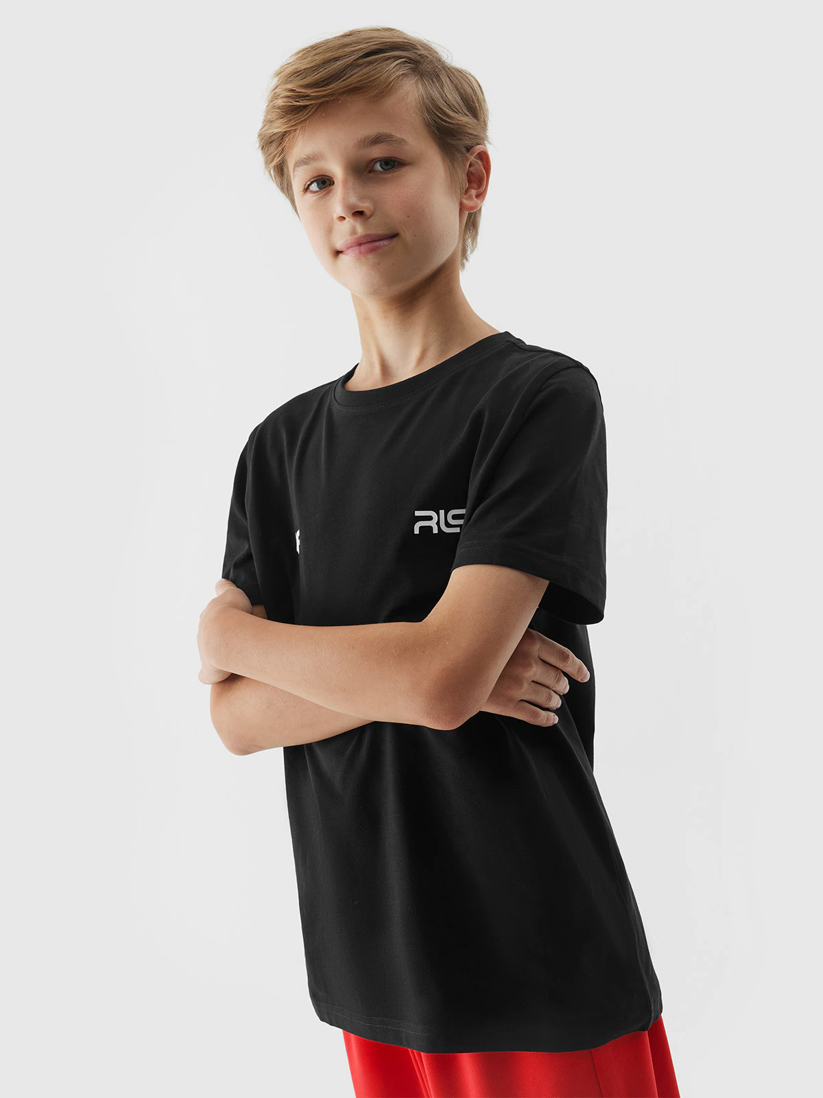 T-shirt z nadrukiem dziecięcy 4F x Robert Lewandowski - biały