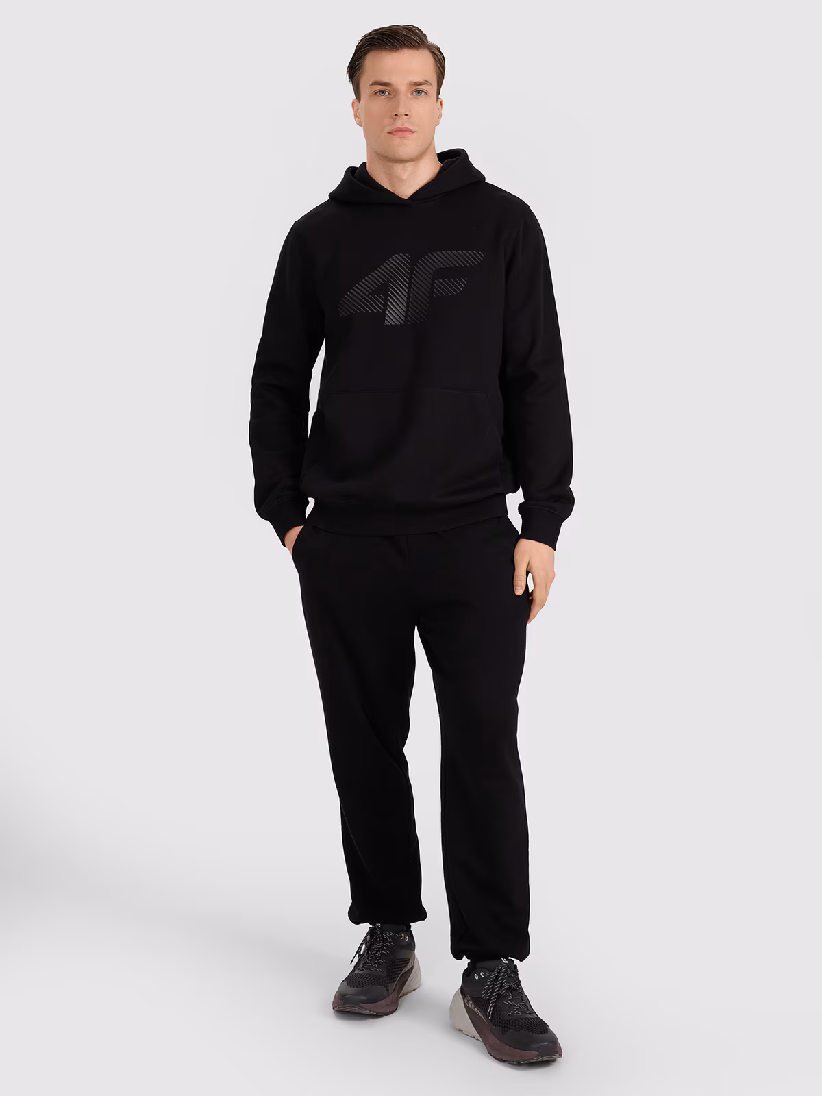 Spodnie dresowe joggery męskie - czarne