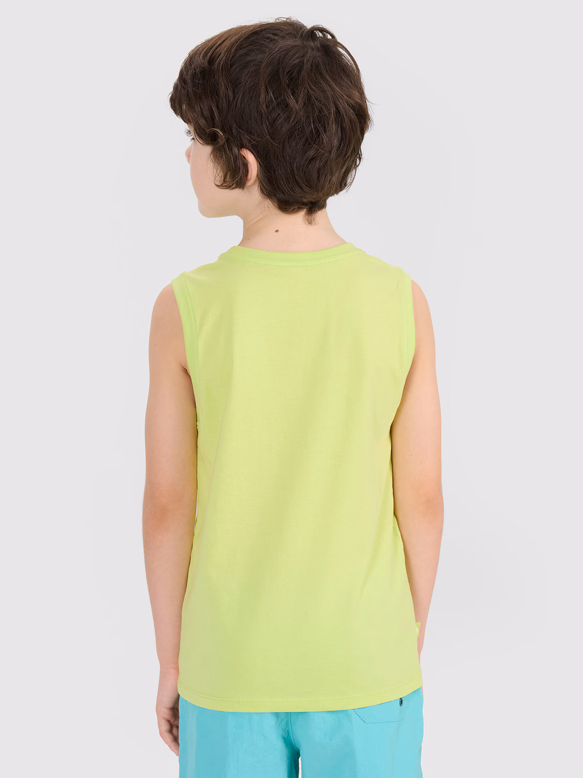 Tank top regular z nadrukiem chłopięcy - turkusowy