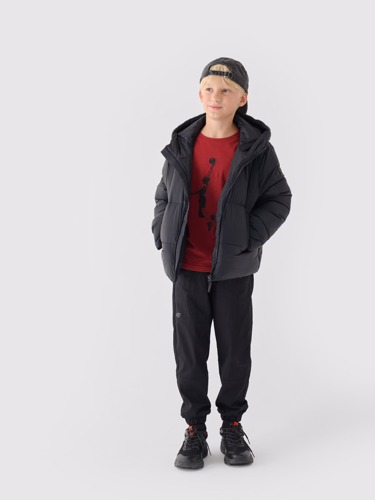 Kurtka puchowa z wypełnieniem syntetycznym chłopięca - khaki