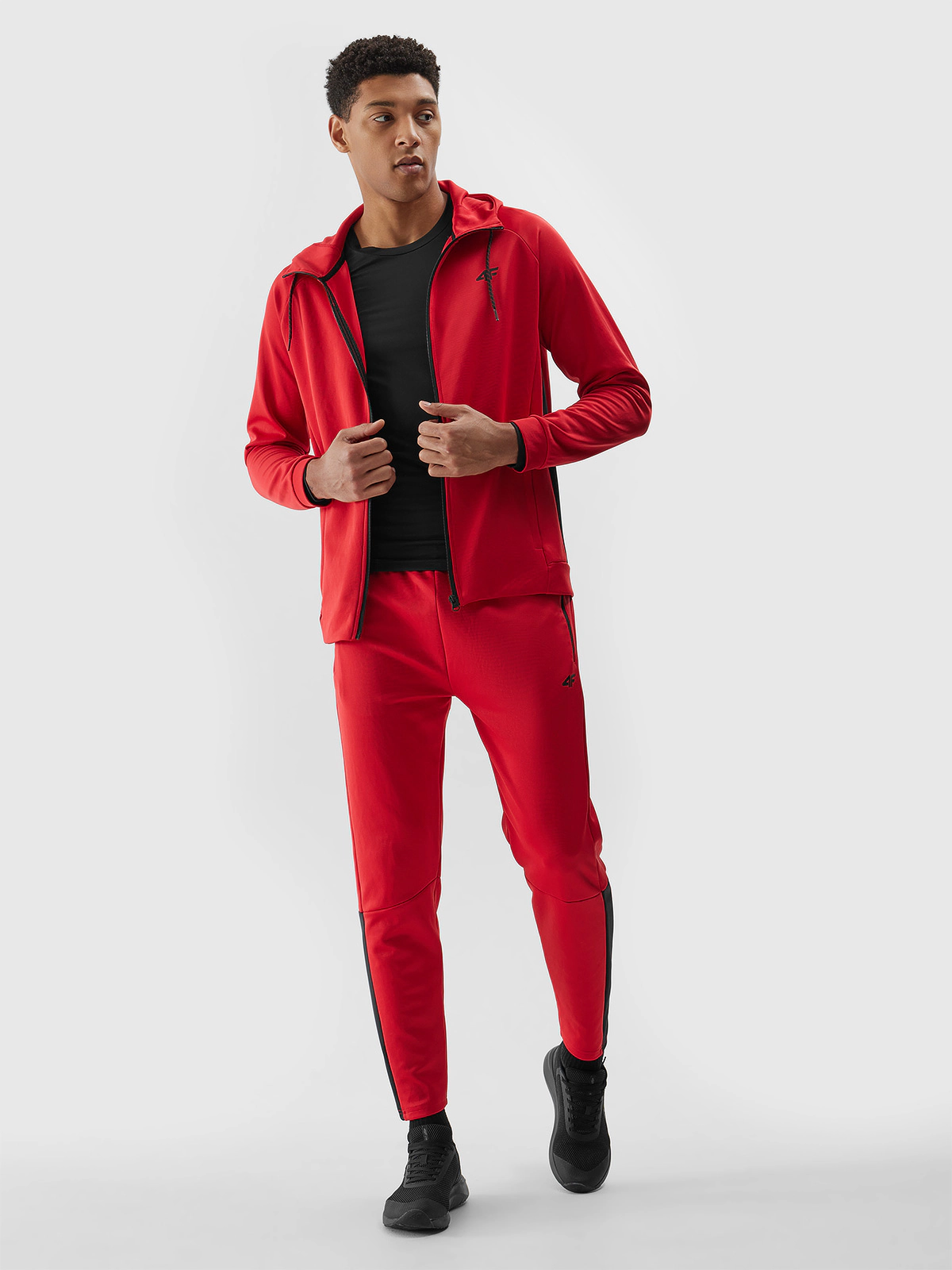 Spodnie treningowe szybkoschnące męskie - czerwone