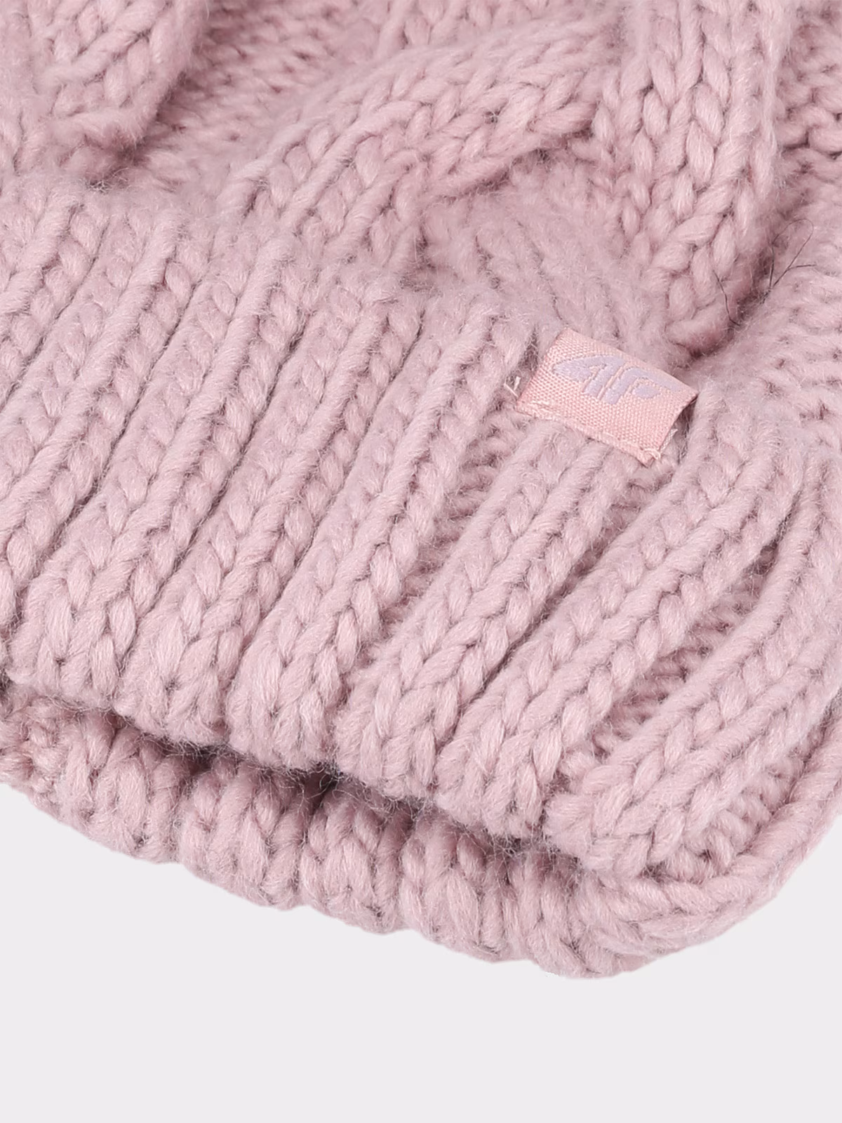 Czapka z pomponem damska - różowa