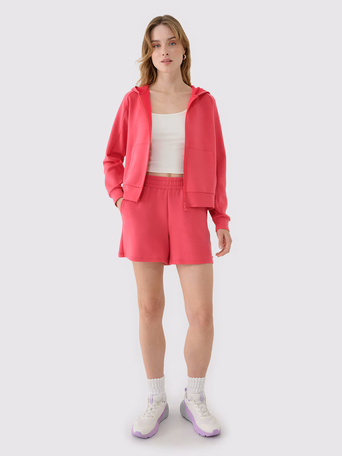 Spodenki dresowe z modalem damskie - niebieskie