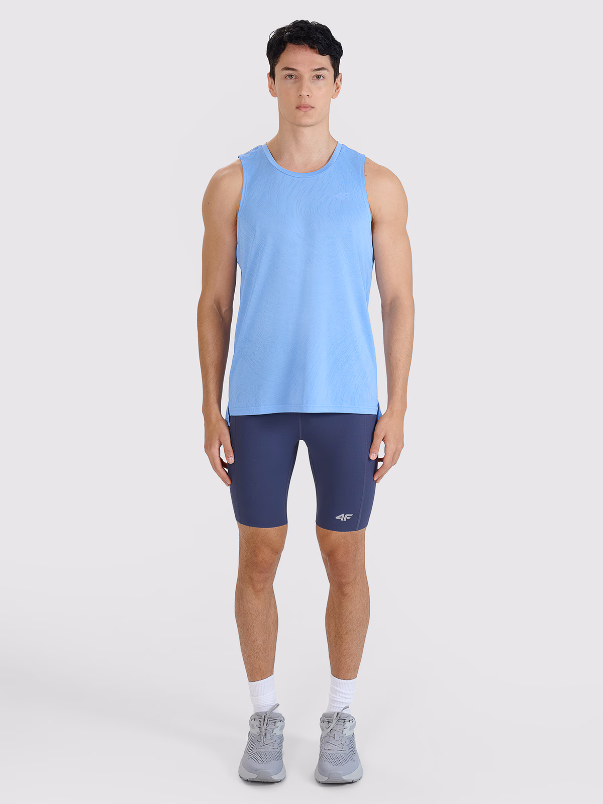 Legginsy kolarki do biegania szybkoschnące męskie - szare