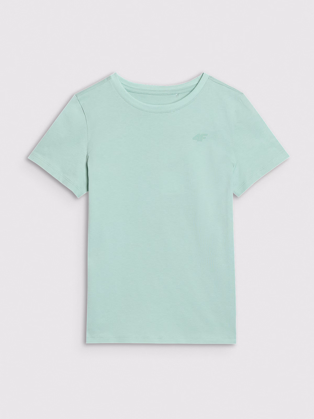 T-shirt regular gładki dziewczęcy - szary