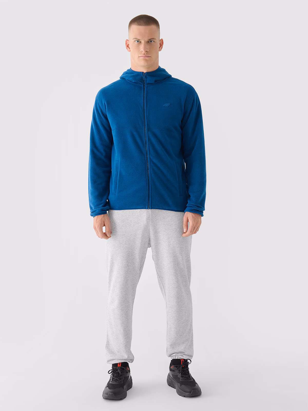 Polar regular z kapturem męski - turkusowy