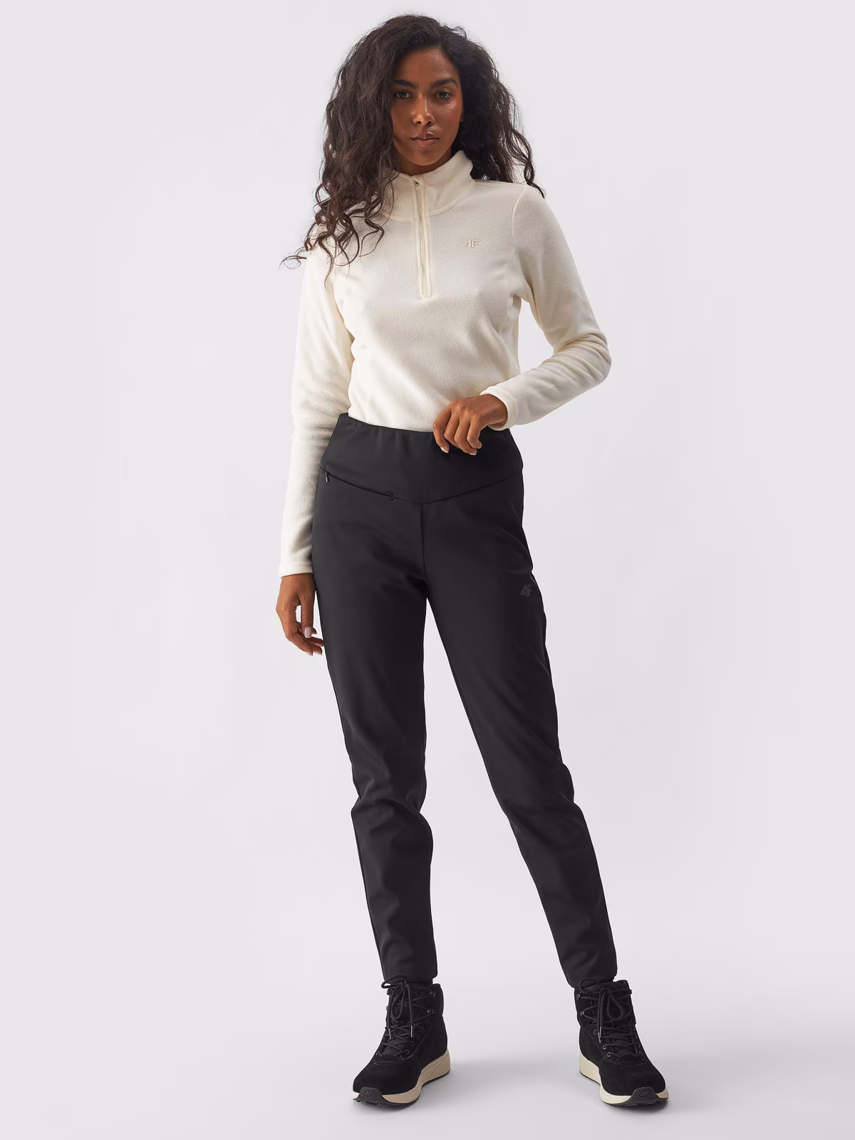 Spodnie narciarskie softshellowe membrana 10000 damskie - czarne