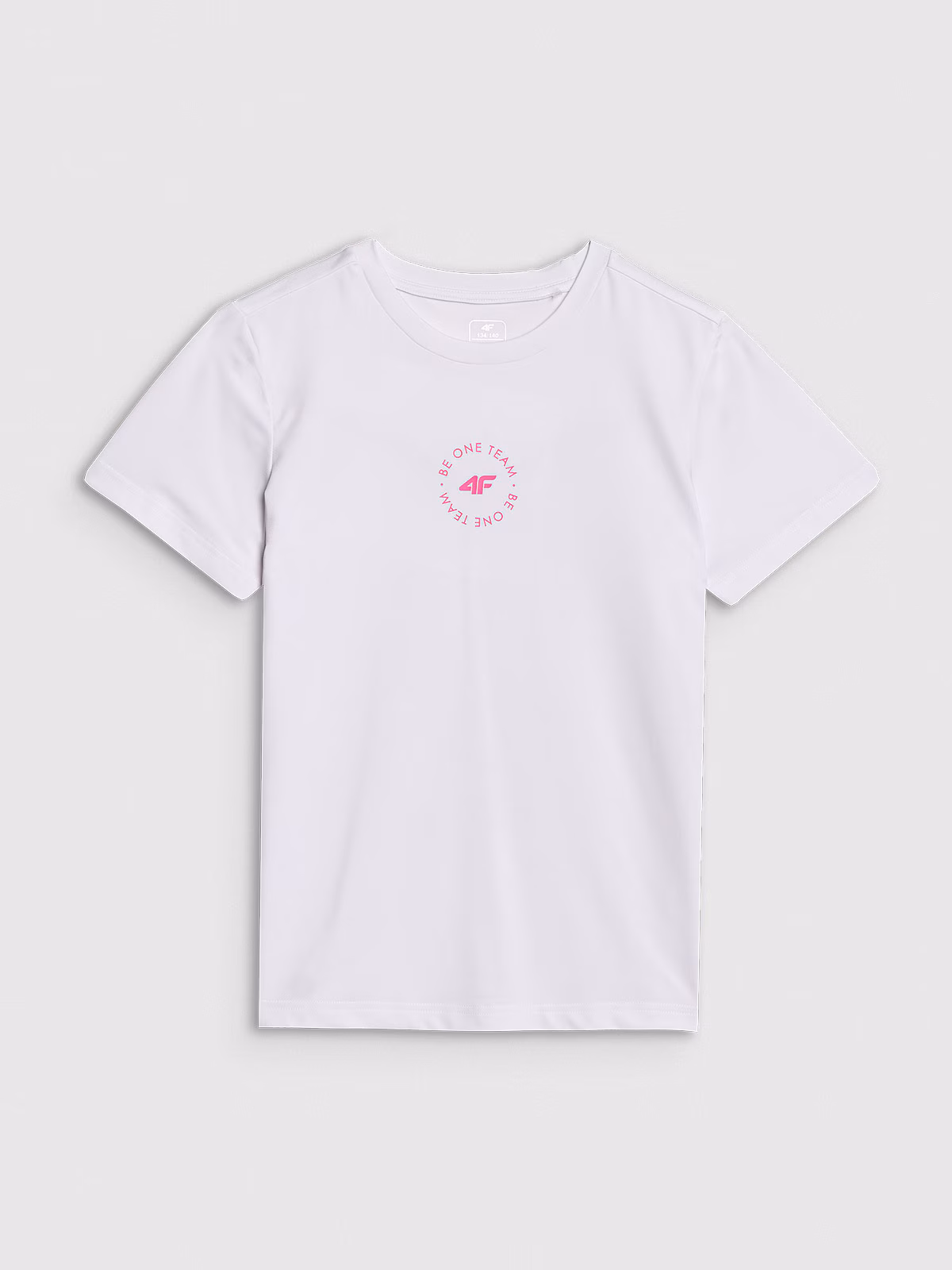 T-shirt sportowy regular gładki dziewczęcy - biały