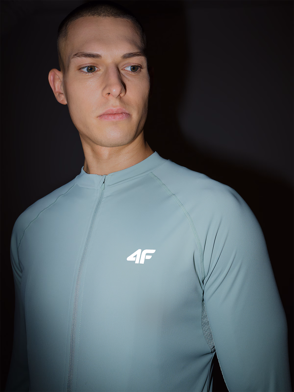 Longsleeve rowerowy szybkoschnący męski - turkusowy