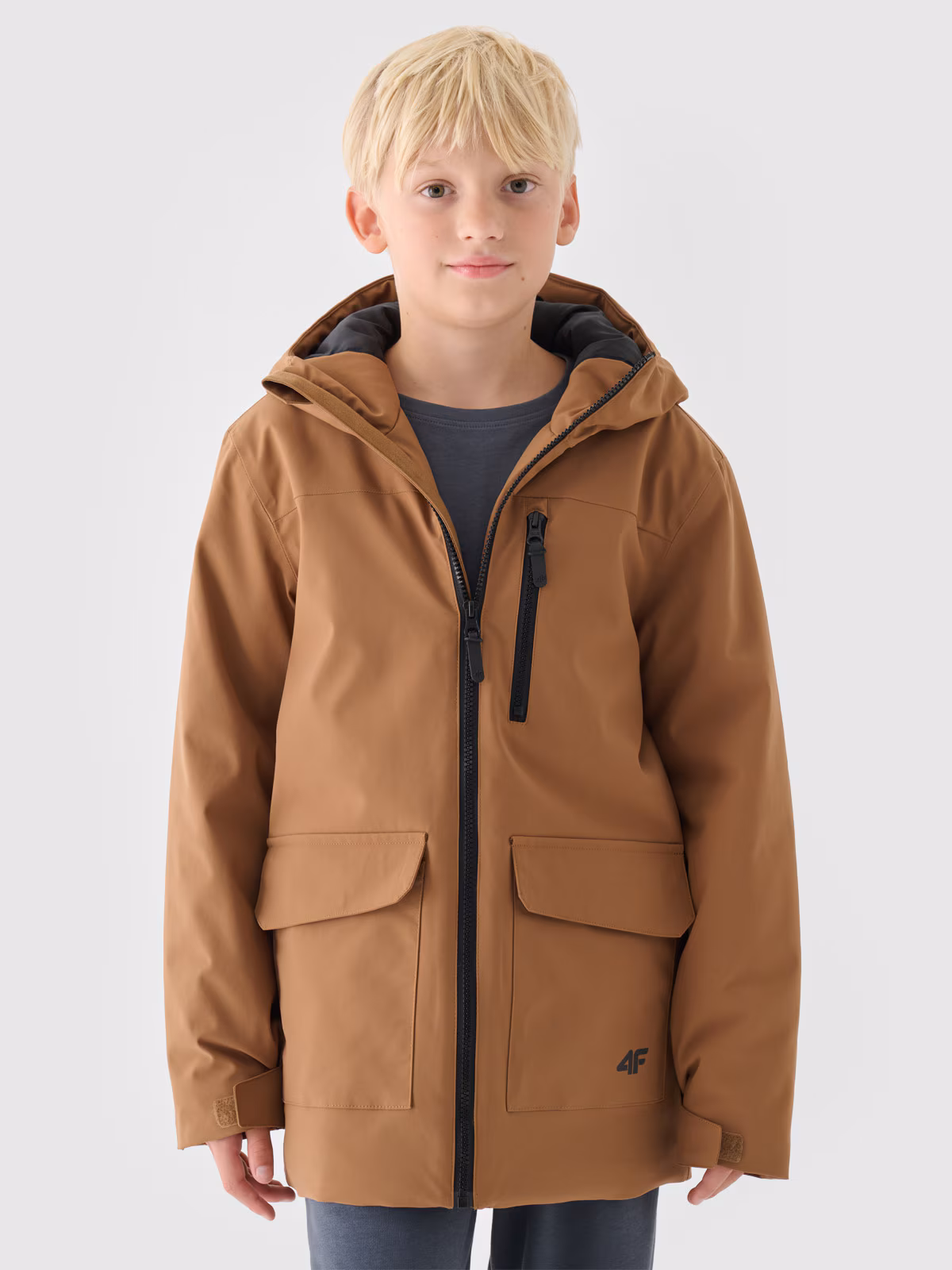 Kurtka przejściowa membrana 5000 chłopięca - brązowa