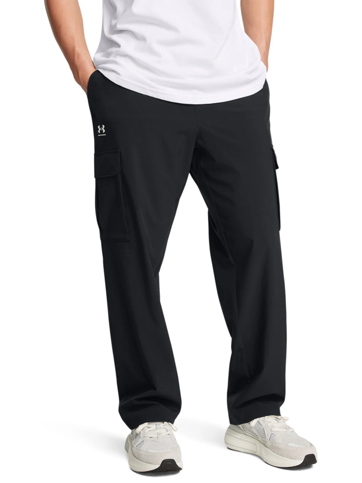 Spodnie casual cargo męskie Under Armour UA Vibe Woven Cargo Pants - czarne