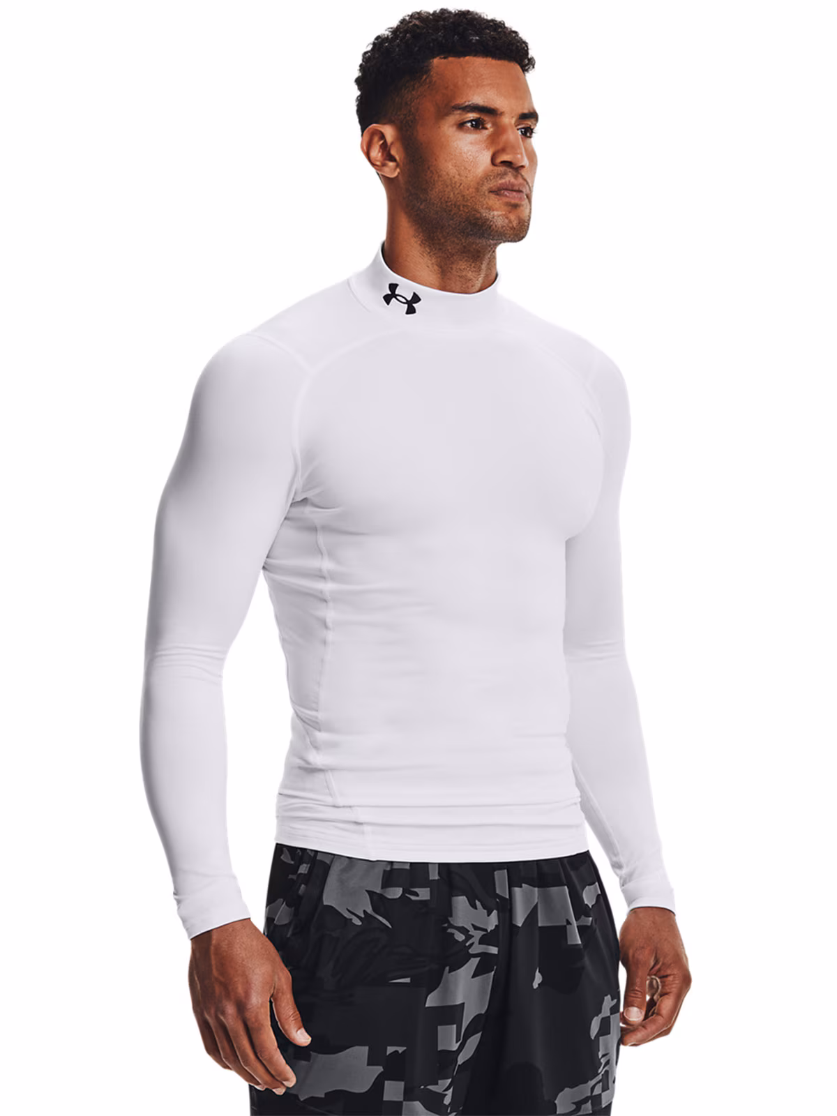 Longsleeve treningowy męski Under Armour UA Cg Armour Comp Mock - czarny