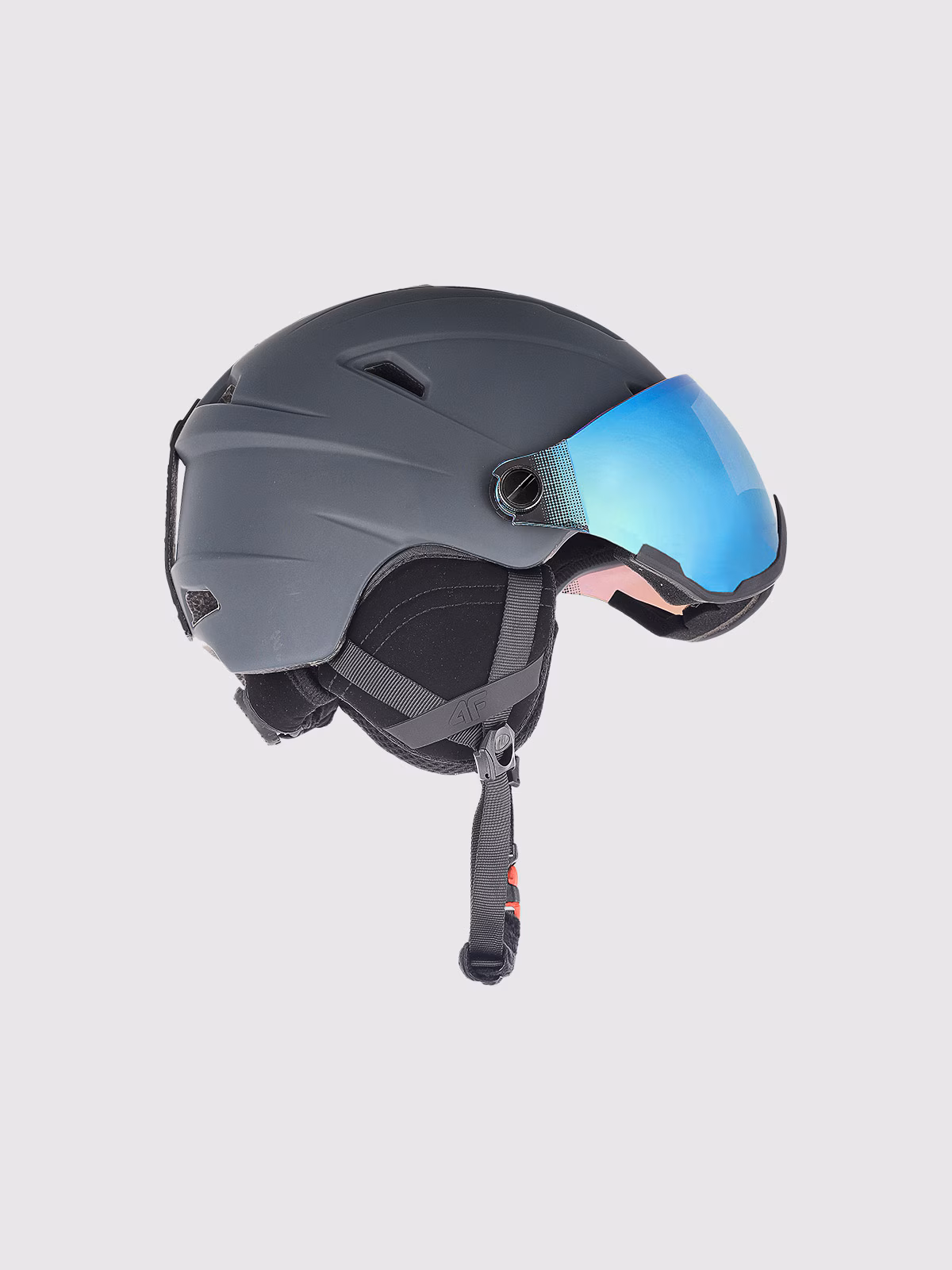 Kask narciarski z goglami uniseks - szary