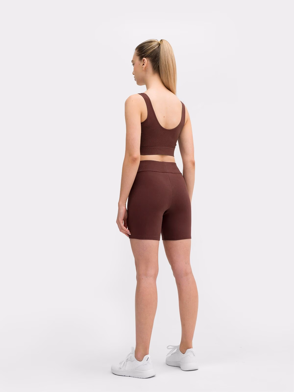 Crop-top z prążkowanej dzianiny damski