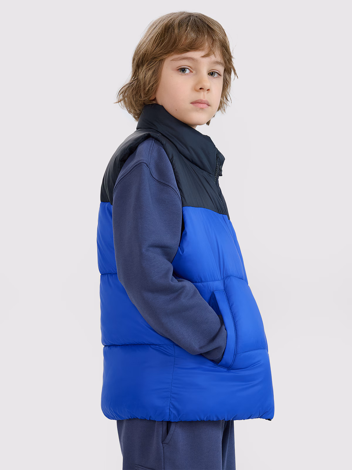 Bezrękawnik puchowy z wypełnieniem syntetycznym chłopięcy - zielony