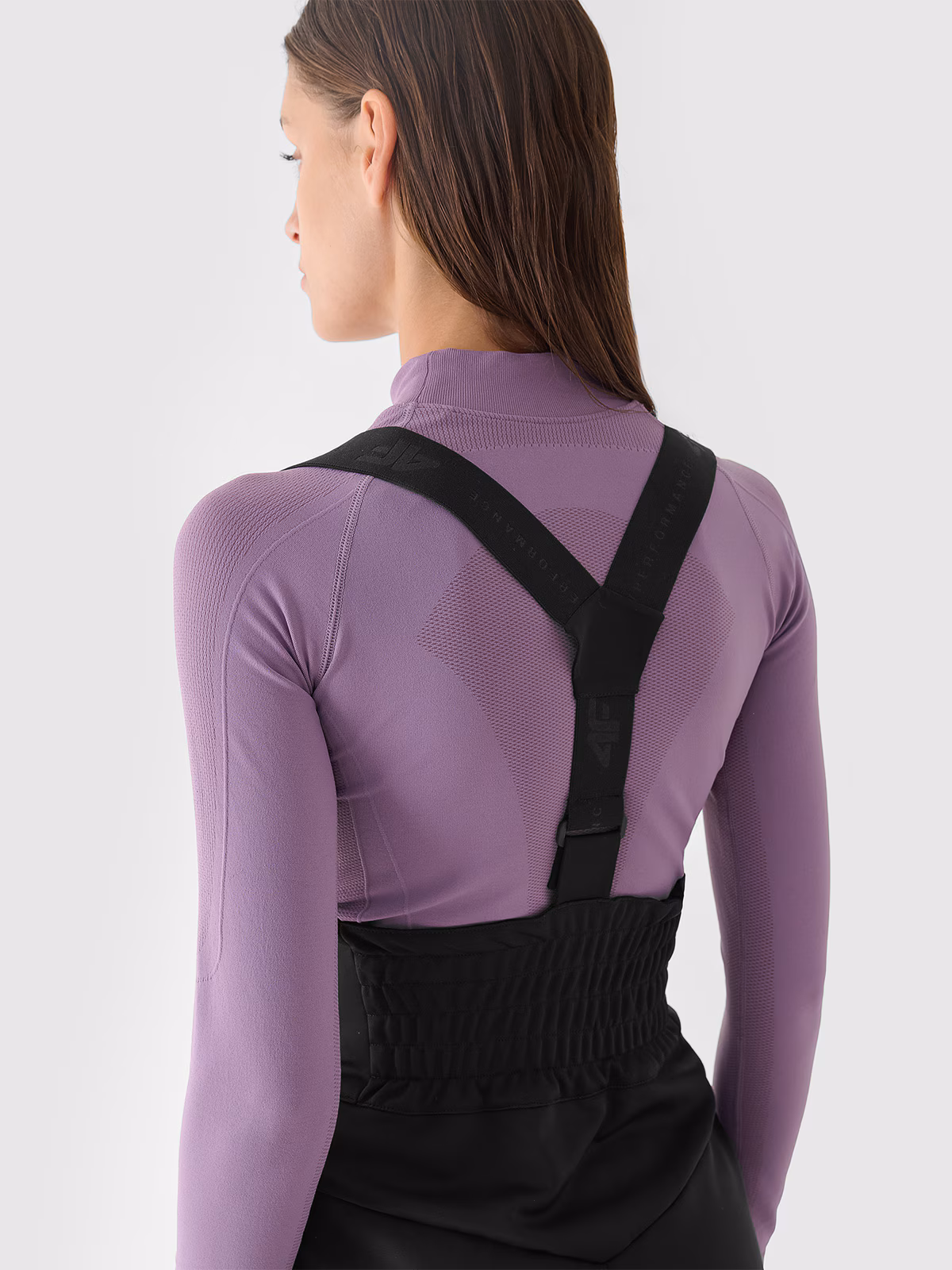 Spodnie narciarskie z szelkami membrana 15000 damskie - czarne