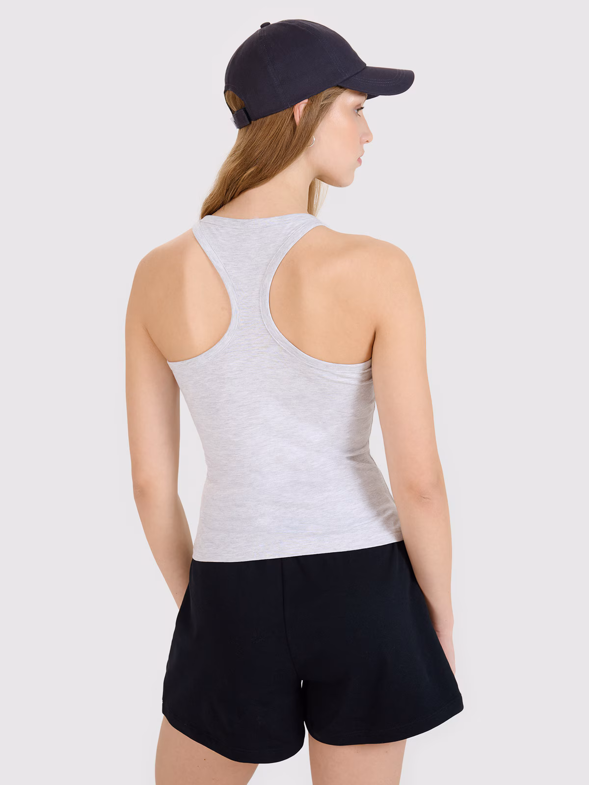 Top slim gładki damski - szary