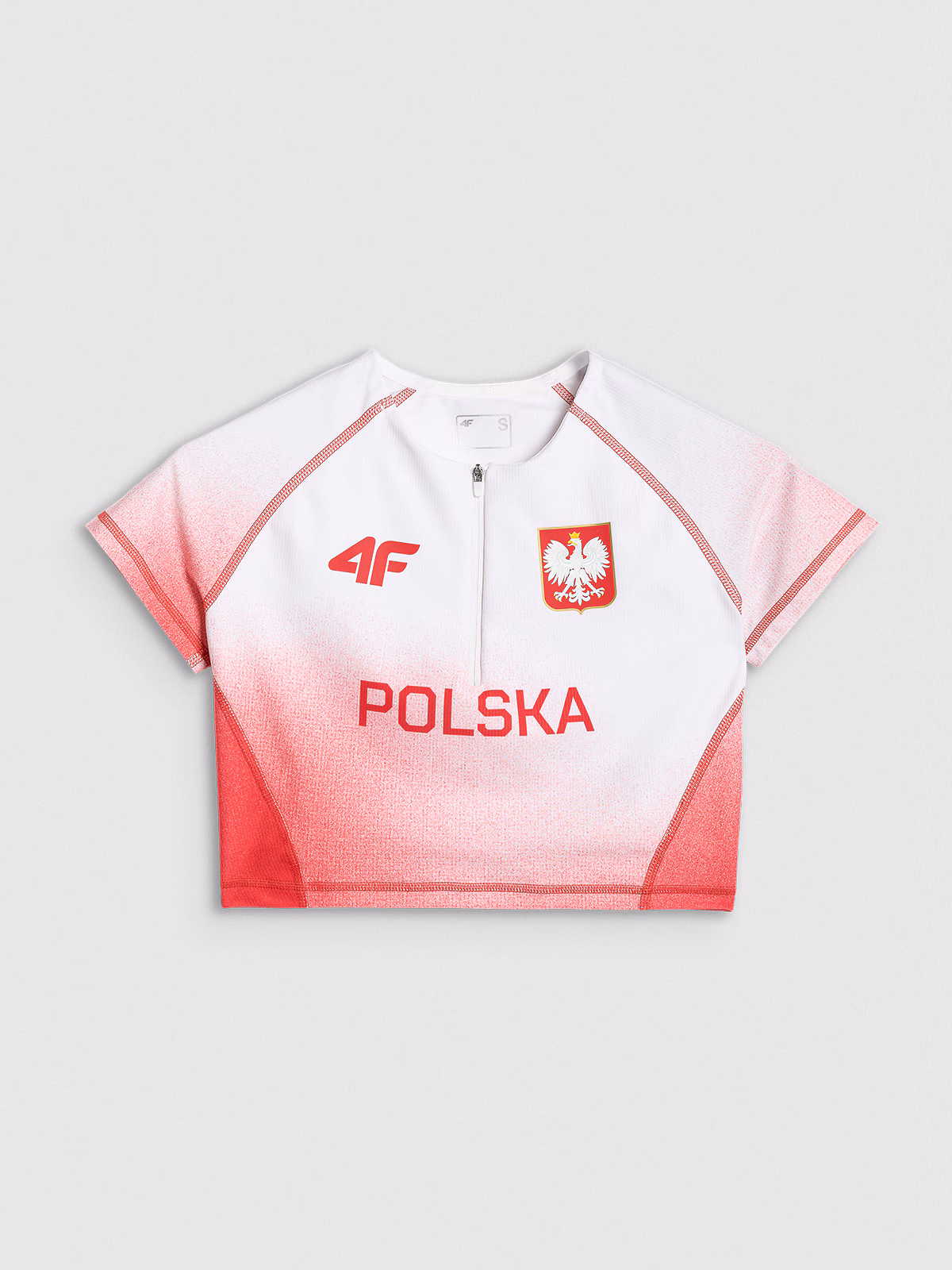Crop top reprezentacji Polski replika damski 4F x PZLA - czerwony