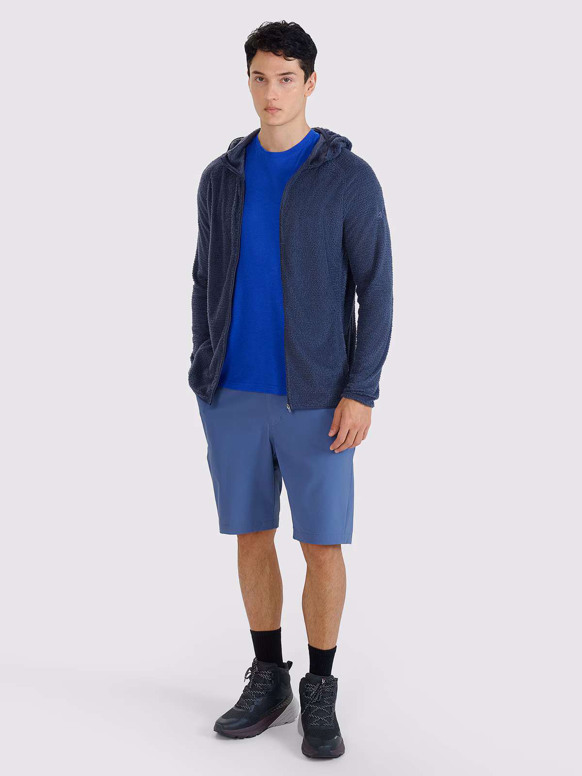 Bluza trekkingowa Primaloft Active rozpinana z kapturem męska - szara