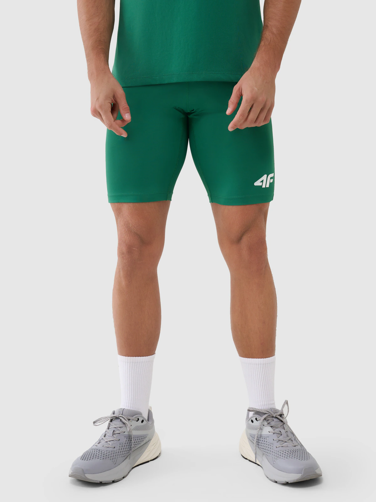 Legginsy krótkie treningowe męskie - żółte