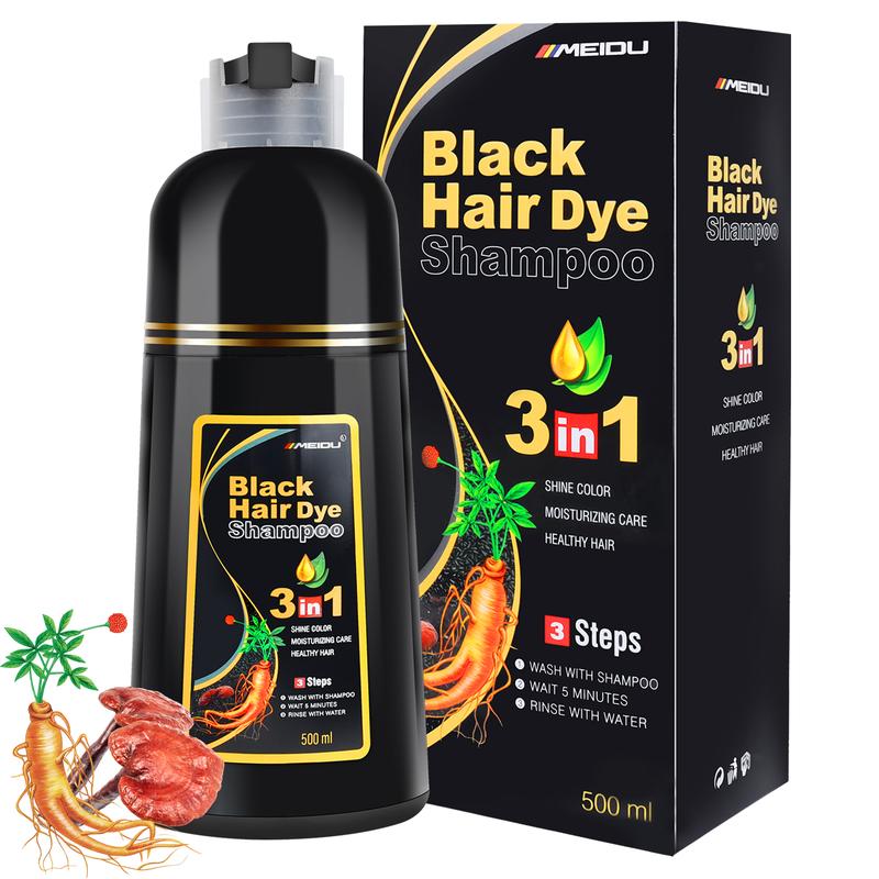 KAISASA Marron foncé Shampooing teinture capillaire 3 en 1 - Peut couvrir les cheveux gris, Shampooing pour coloration capillaire naturelle à base d'ingrédients naturels, Contient de l'extrait de ginseng, coloration capillaire naturelle