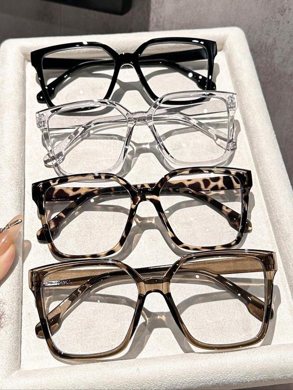 Unisex Street Trend Square Frame Eyeglasses, Trendy Vintage Eyeglasses for Everyday Use, Fashion Accessories for Outdoor Activities