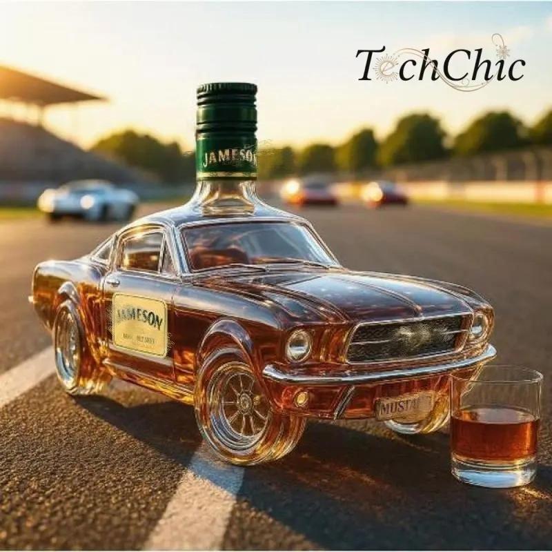 TechChic Set de décanter pour whisky Élégant décanter en verre de 10,5 oz au design nautique idéal pour bar à domicile cadeau pour amateurs de whisky pères et maris