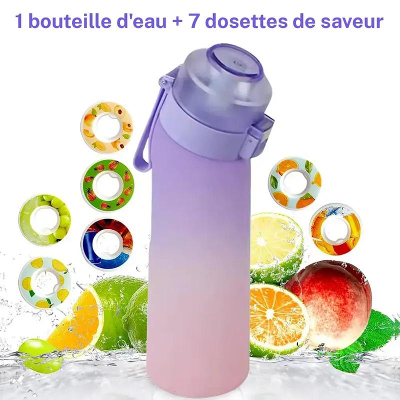 Water Bottle Set, 1 Count Water Bottle with 7 Counts Fruit Flavor Pods, Fruit Fragrance Scented Water Cup, BPA Free Sports Water Cup for School, Gym, Drinkware
