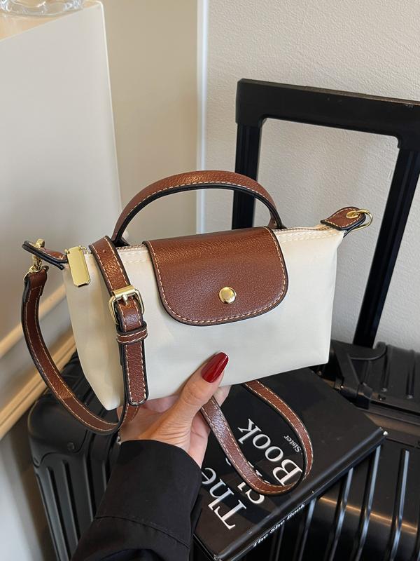 High-End Design Women's New Style Casual Fashion Crossbody Bag, Colorblock Nylon Handbag, Versatile Shoulder Bag, Elegant Single Strap Purse