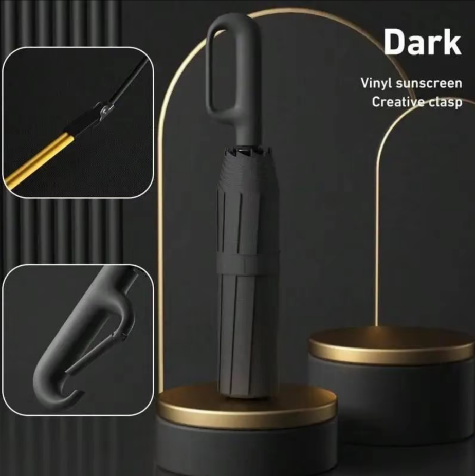 Automatic Folding Umbrella, 1 Count/60pcs Portable Rain Umbrella with Loop Buckle, Windproof & Waterproof Umbrella for Men & Women