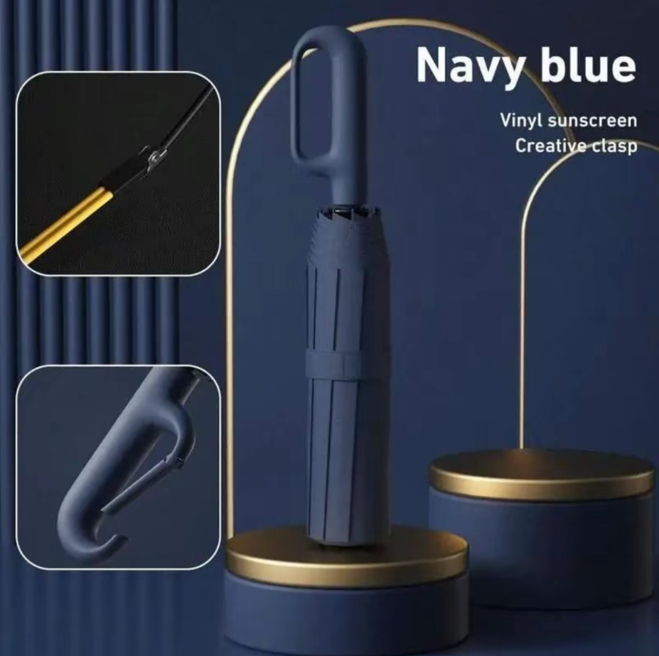 Automatic Folding Umbrella, 1 Count/60pcs Portable Rain Umbrella with Loop Buckle, Windproof & Waterproof Umbrella for Men & Women